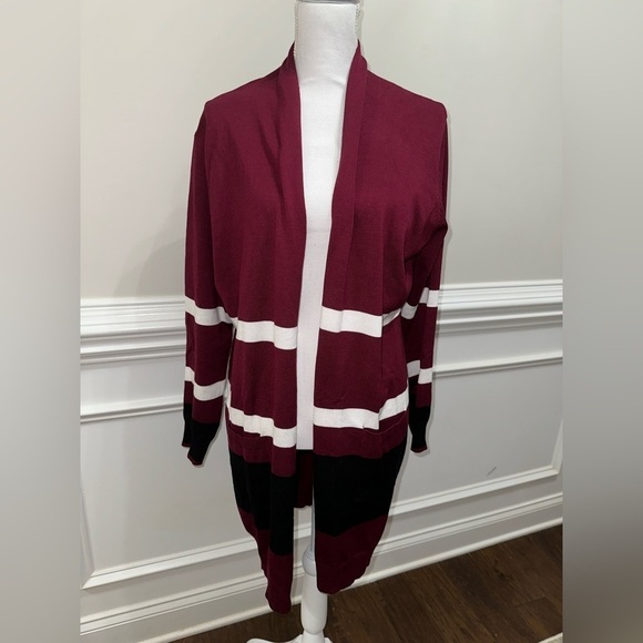 Grace Karin Color Block & Striped Sweater Cardigan Sz. 2XL - Picture 4 of 12